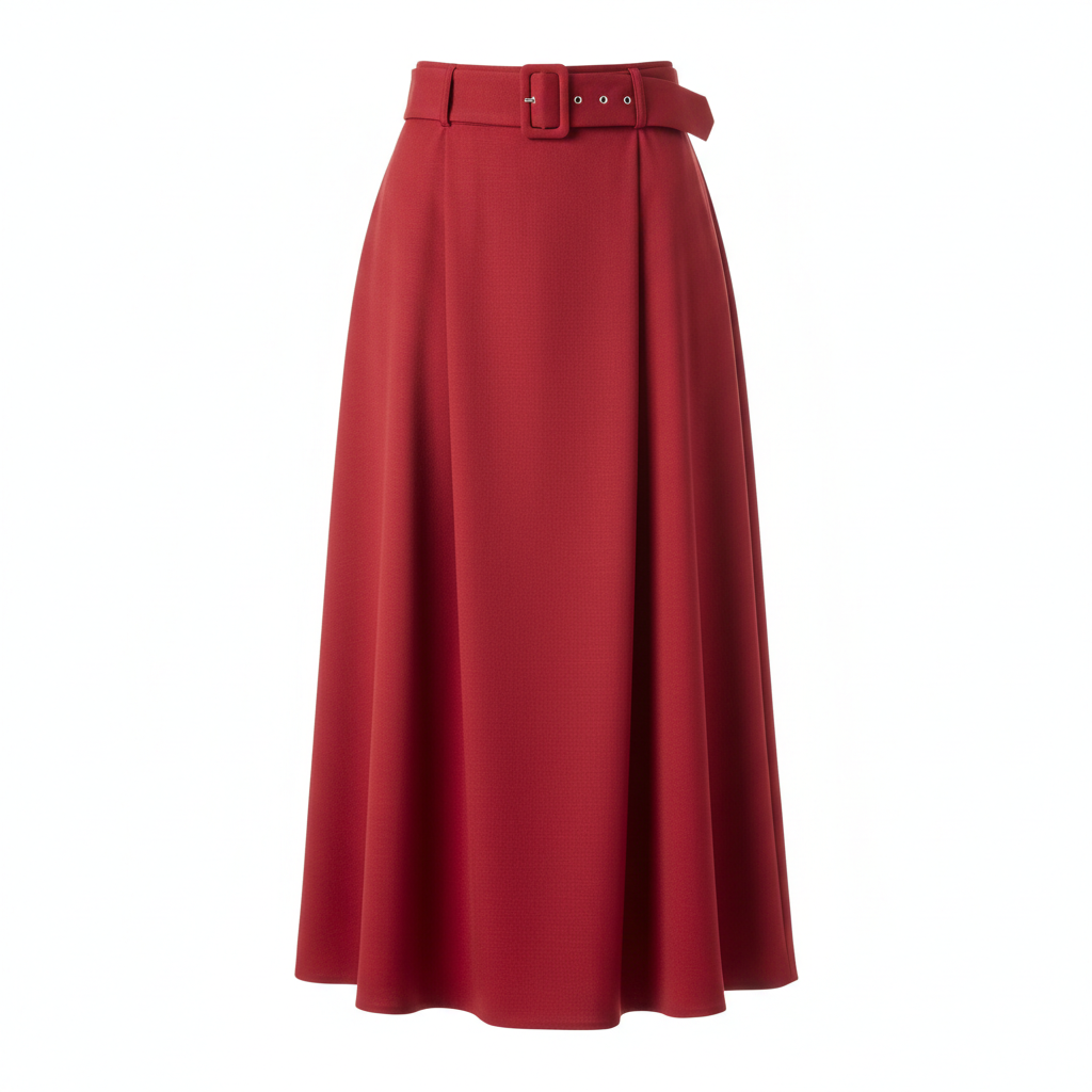 Falda Midi Roja