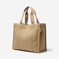 Tote bag de lona beige casual y espaciosa