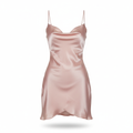Vestido mini satinado rosa glamoroso