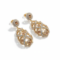 Aretes colgantes de cristal dorado glamorosos