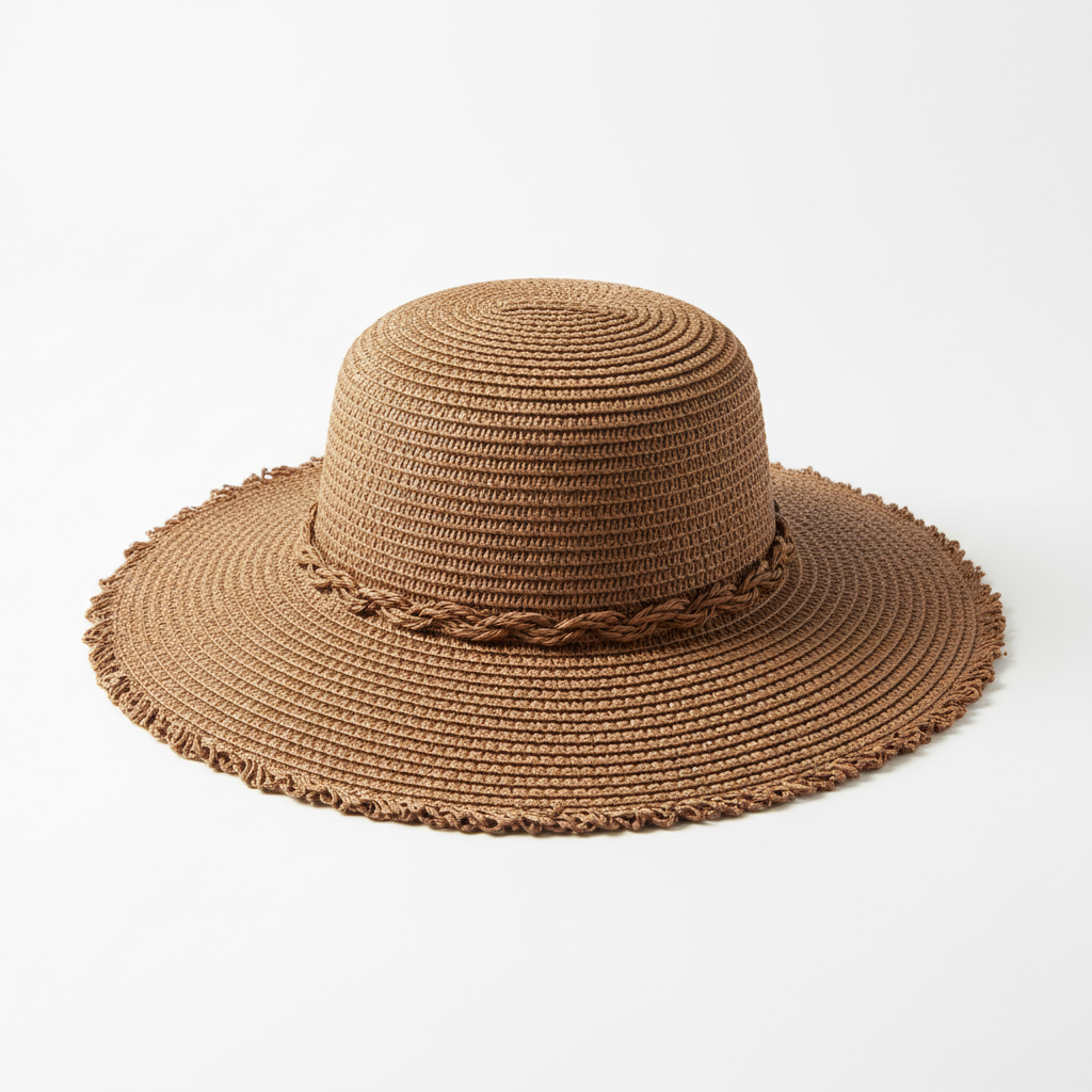 Sombrero de paja camel artesanal de verano