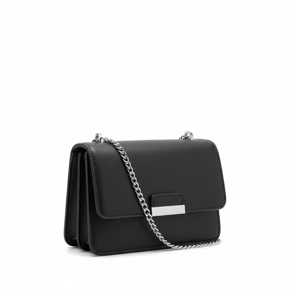Bolso mini cruzado negro elegante y moderno